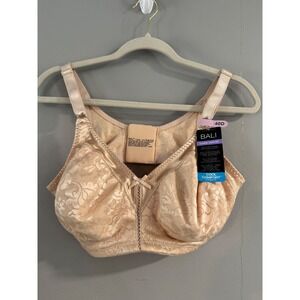 Bali Classic Support Bra 40D Cool‎ Comfort Beige Floral Adjustable Straps